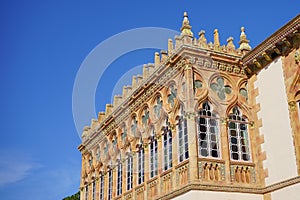 The close up of The Ca D'Zan on a sunny day. Photo taken in Sarasota Florida